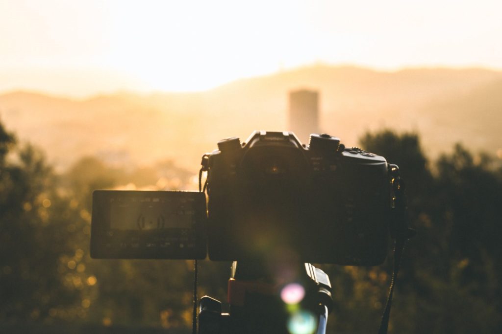 A Camera Taking A Long Exposure Photo Of The View